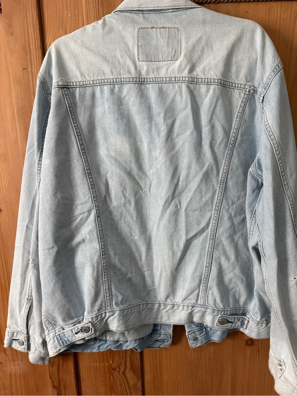 Levi's Light Wash Denim Trucker Jacket in Pale Blue - Picture 9 of 9